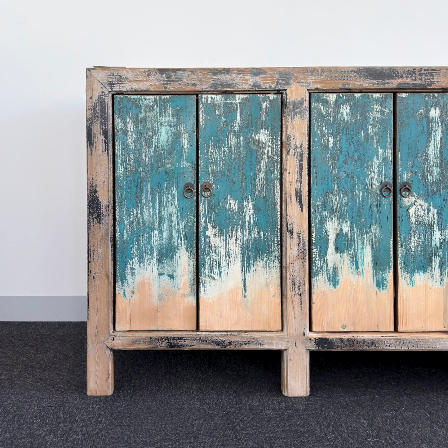 Distressed Blue 8 Door Buffet | Painted | 220 cm