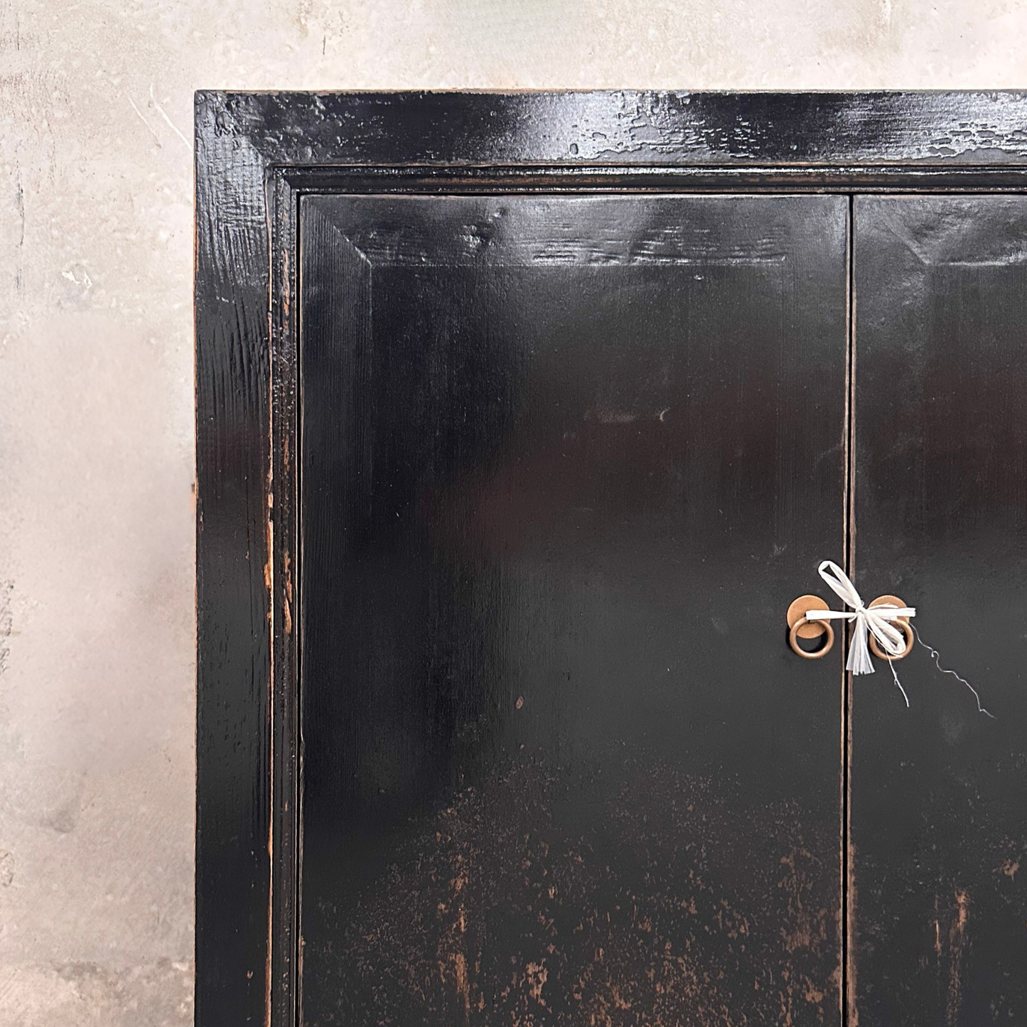 Linear 2 Door Cabinet | Black Distressed | 90 cm