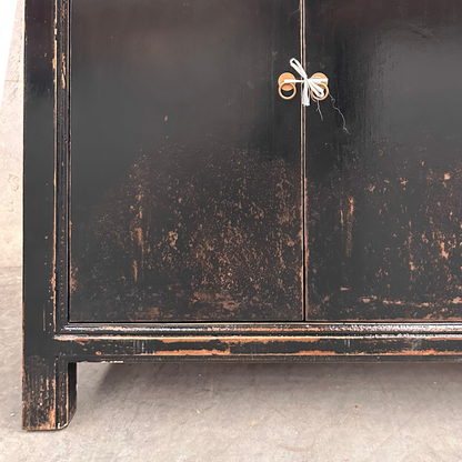 Linear 2 Door Cabinet | Black Distressed | 90 cm