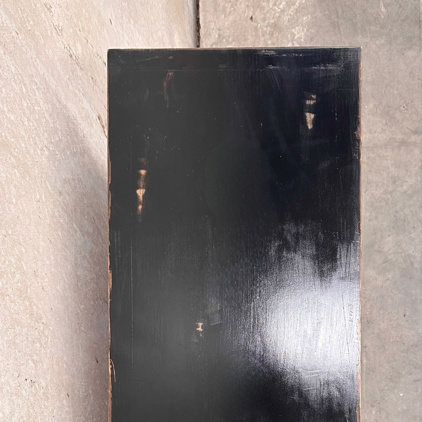 Linear 2 Door Cabinet | Black Distressed | 90 cm