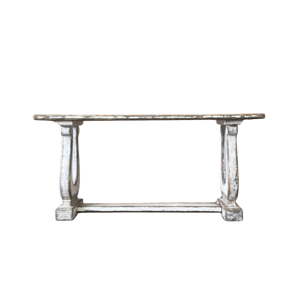 Distressed White French Console | Painted | 170 cm