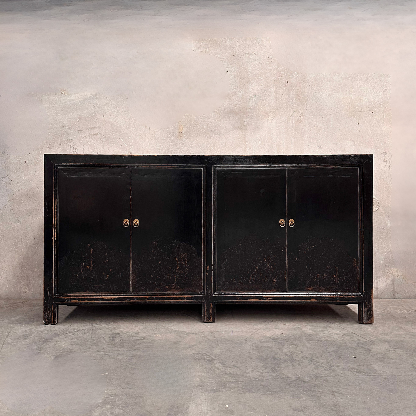 Linear 4 Door Cabinet | Black Distressed | 175 cm