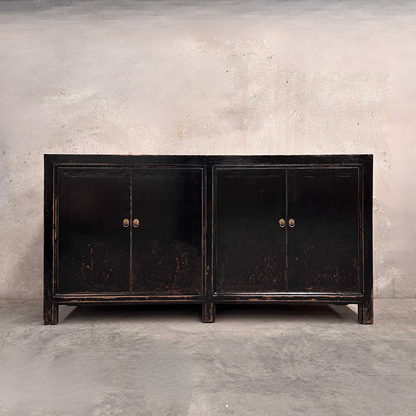 Linear 4 Door Cabinet | Black Distressed | 175 cm