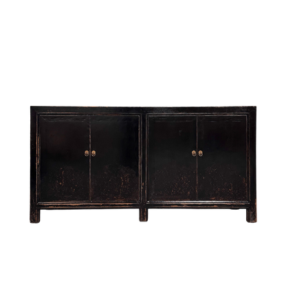 Linear 4 Door Cabinet | Black Distressed | 175 cm