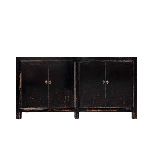 Linear 4 Door Cabinet | Black Distressed | 175 cm