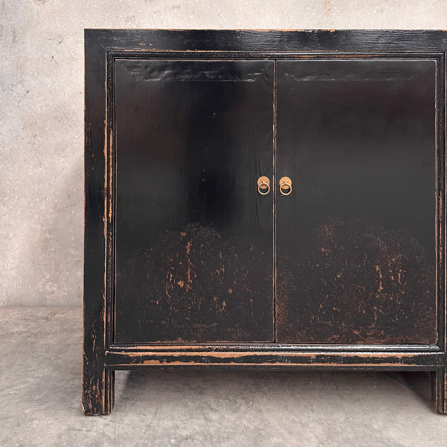 Linear 4 Door Cabinet | Black Distressed | 175 cm