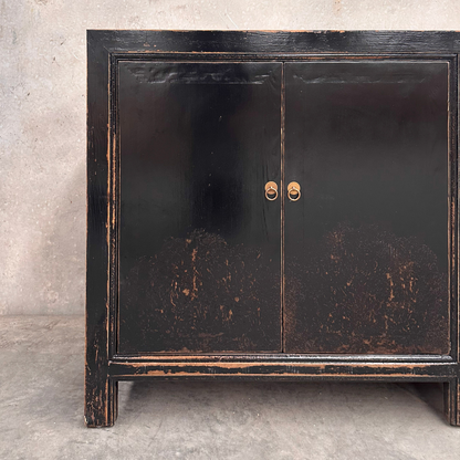 Linear 4 Door Cabinet | Black Distressed | 175 cm