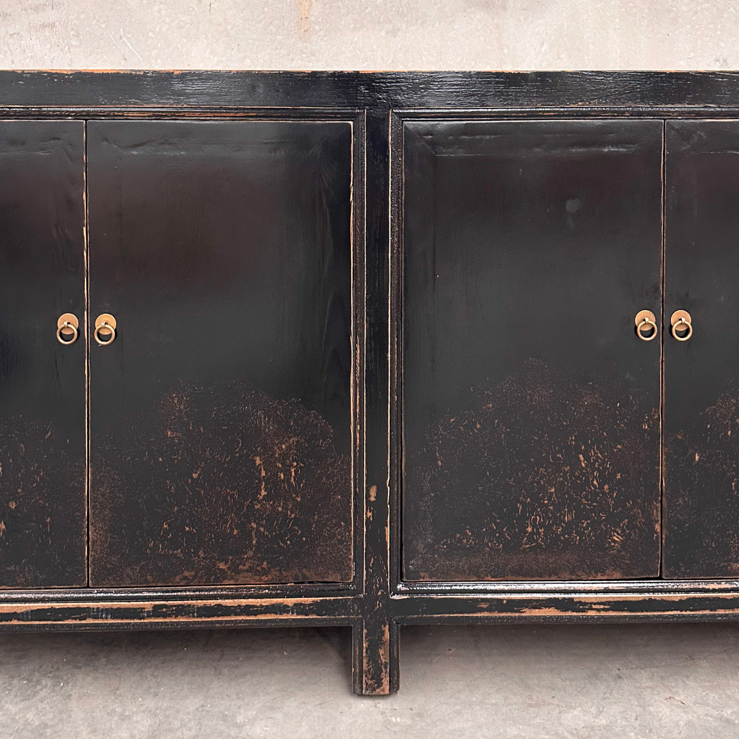 Linear 4 Door Cabinet | Black Distressed | 175 cm