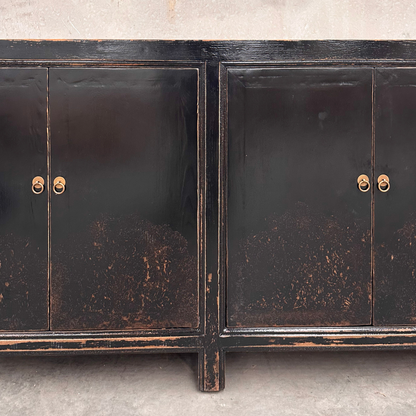 Linear 4 Door Cabinet | Black Distressed | 175 cm