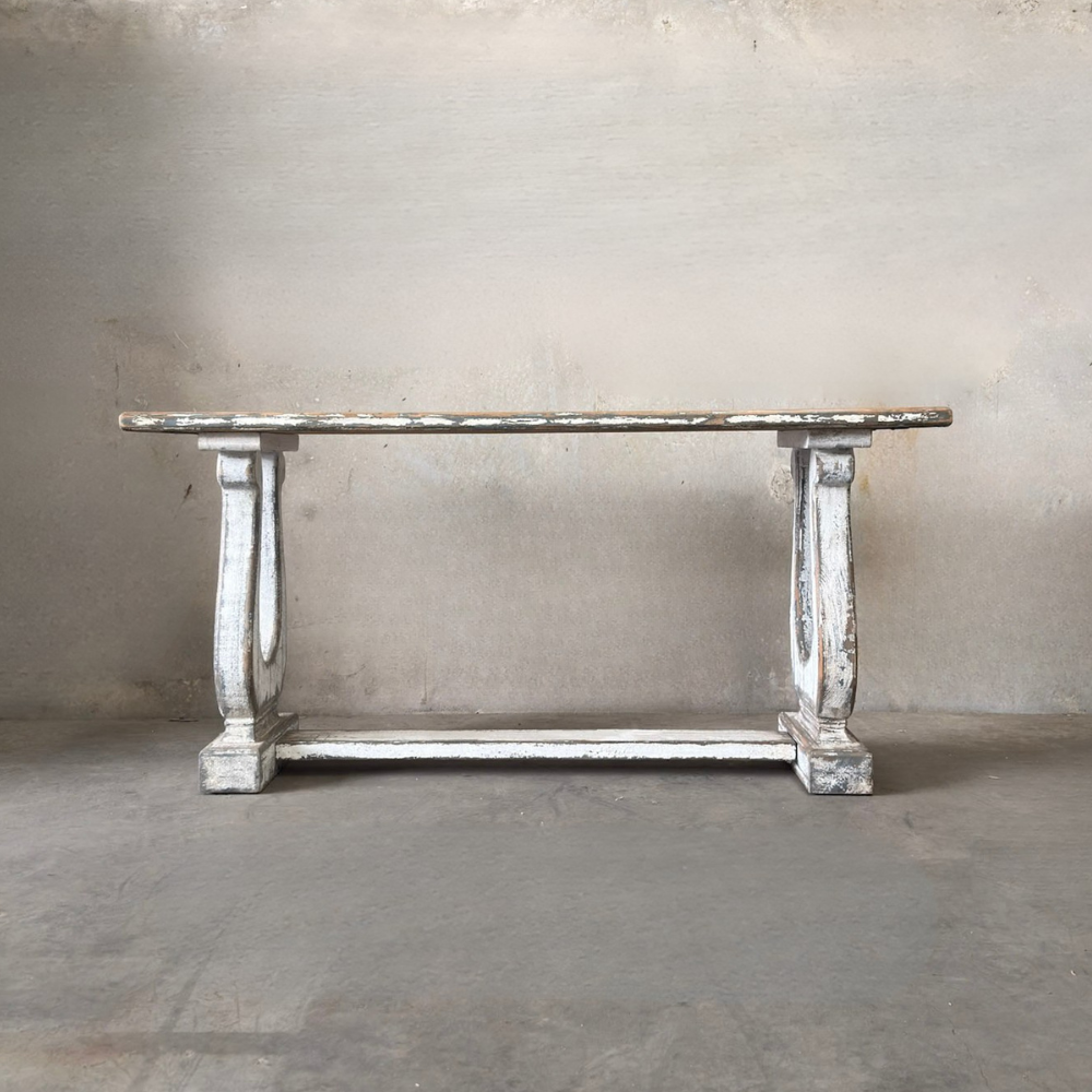 Distressed White French Console | Painted | 170 cm