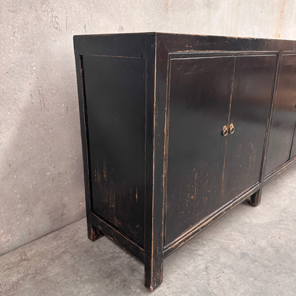 Linear 4 Door Cabinet | Black Distressed | 175 cm