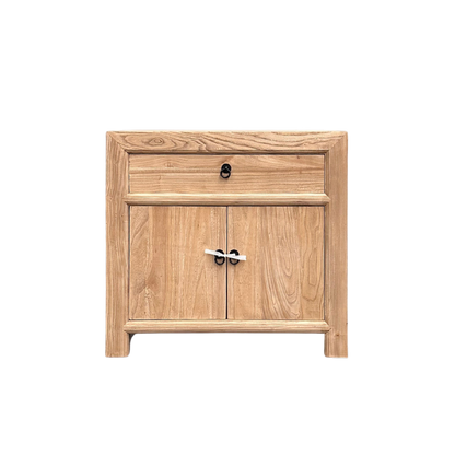 Linear 1 Drawer 2 Door Bedside | Natural | 75 cm
