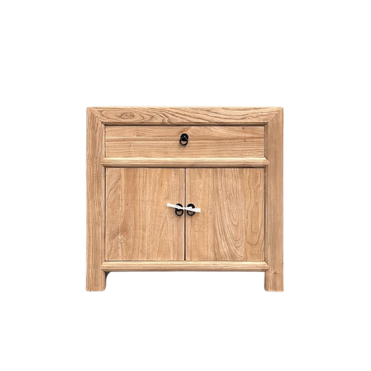 Linear 1 Drawer 2 Door Bedside | Natural | 75 cm