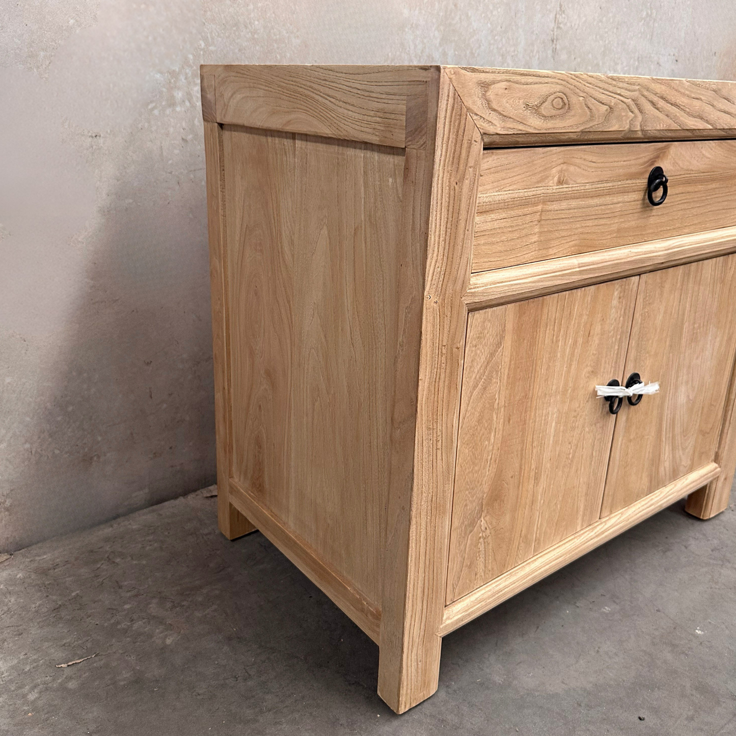 Linear 1 Drawer 2 Door Bedside | Natural | 75 cm