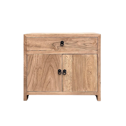 Linear 1 Drawer 2 Door Bedside | Natural | 70 cm
