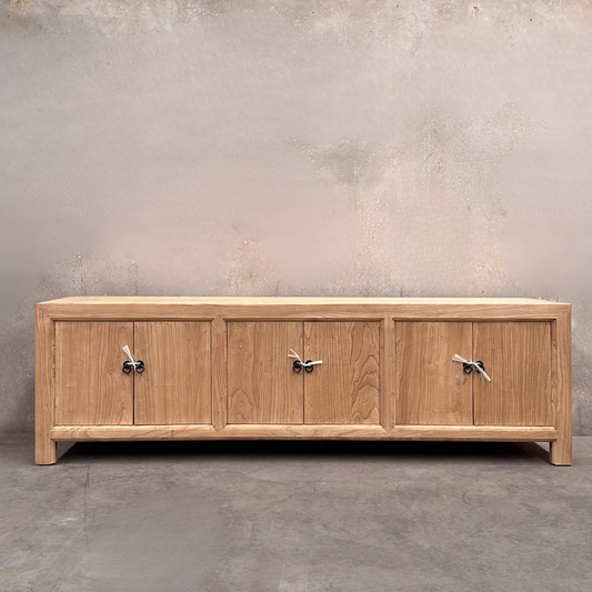 Linear 6 Door Low Cabinet | Natural | 200 cm