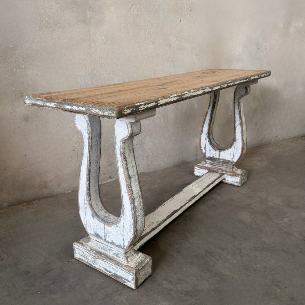 Distressed White French Console | Painted | 170 cm