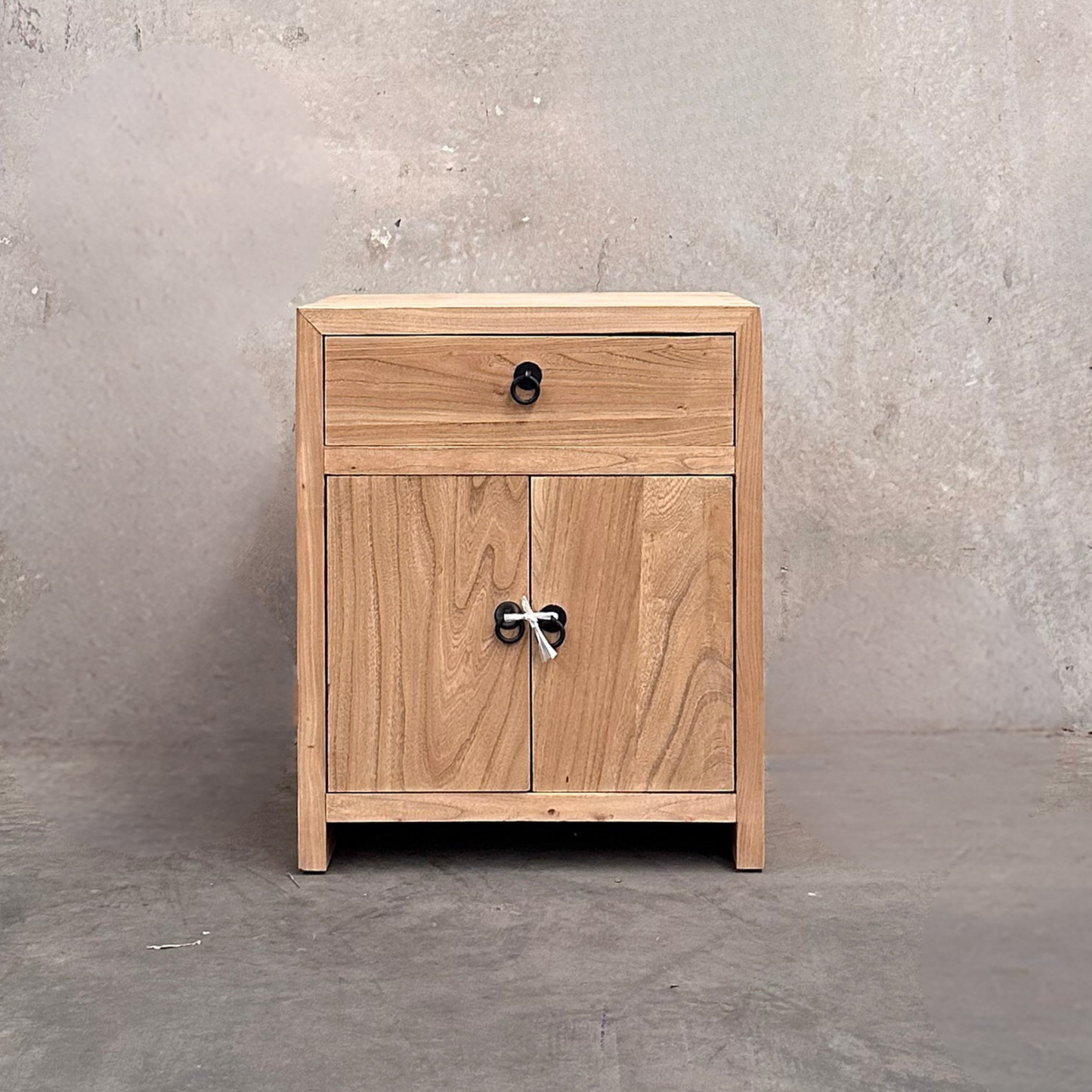 Linear 1 Drawer 2 Door Bedside | Natural | 50 cm