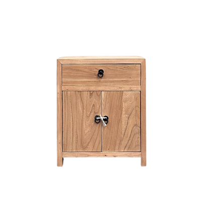 Linear 1 Drawer 2 Door Bedside | Natural | 50 cm