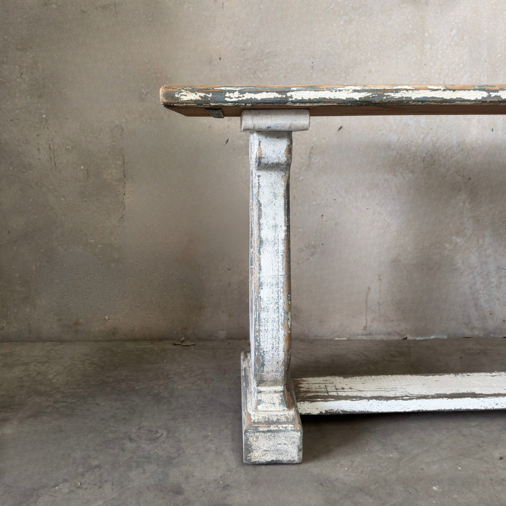 Distressed White French Console | Painted | 170 cm