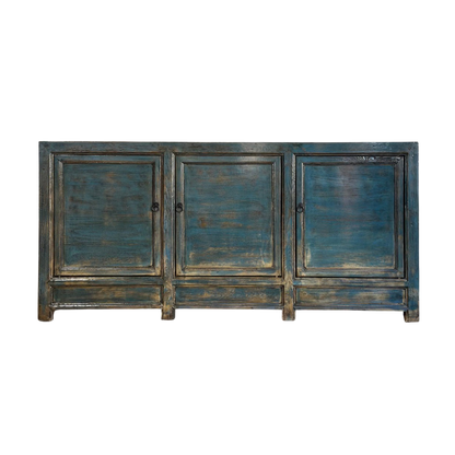 3 Door Blue Lacquered Buffet Table (H9)