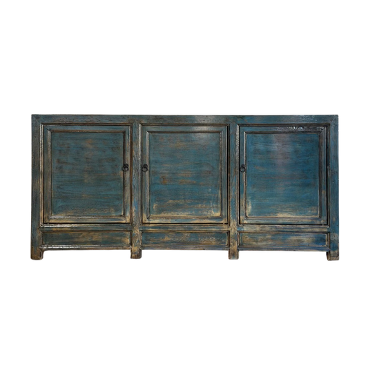 3 Door Blue Lacquered Buffet Table (H9)