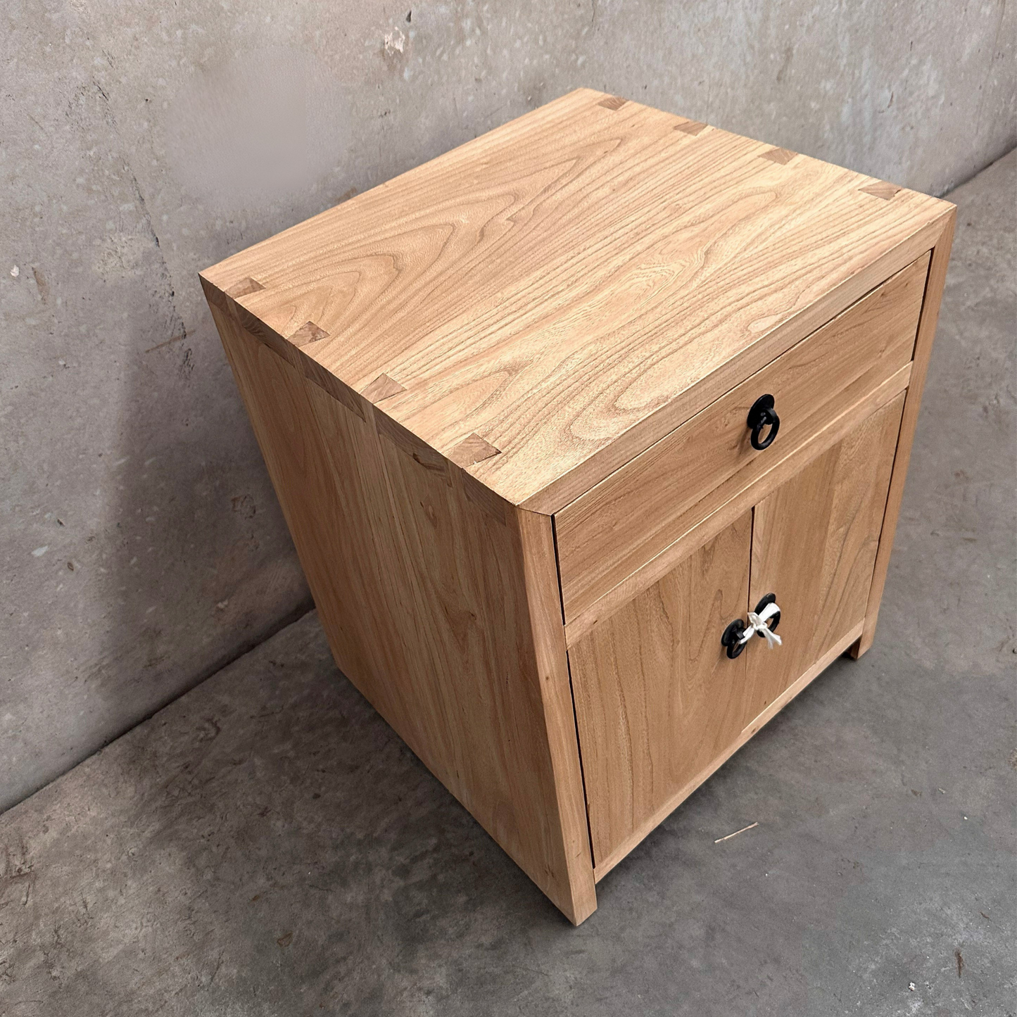 Linear 1 Drawer 2 Door Bedside | Natural | 50 cm