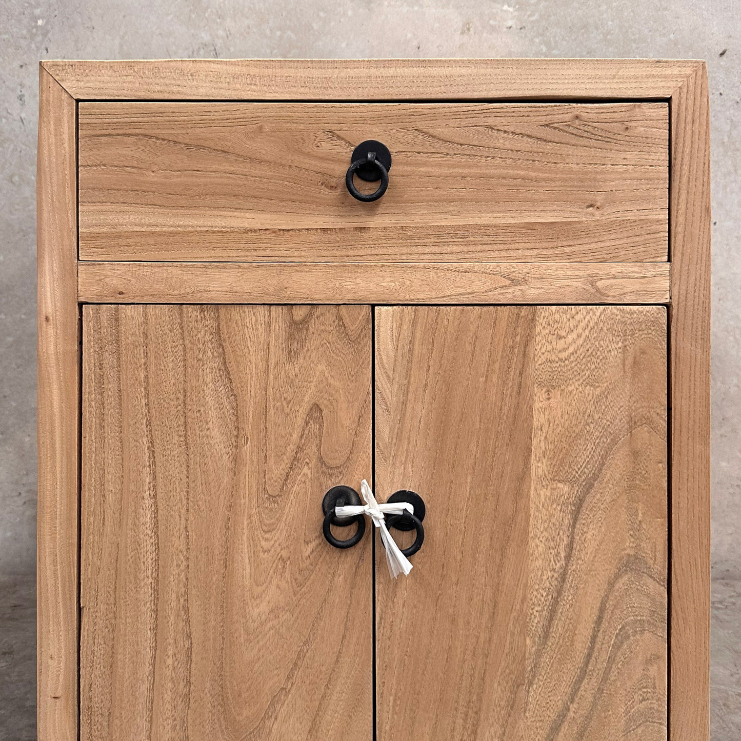 Linear 1 Drawer 2 Door Bedside | Natural | 50 cm