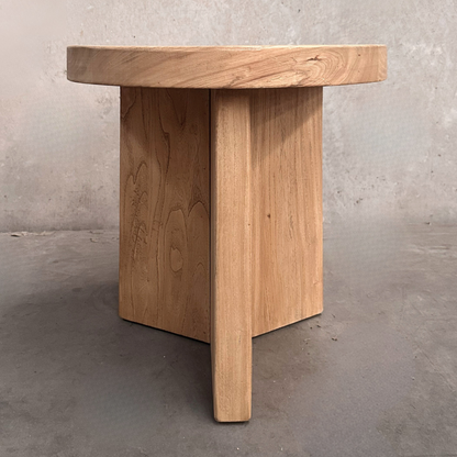Panel Round Side Table | Natural | 50 cm