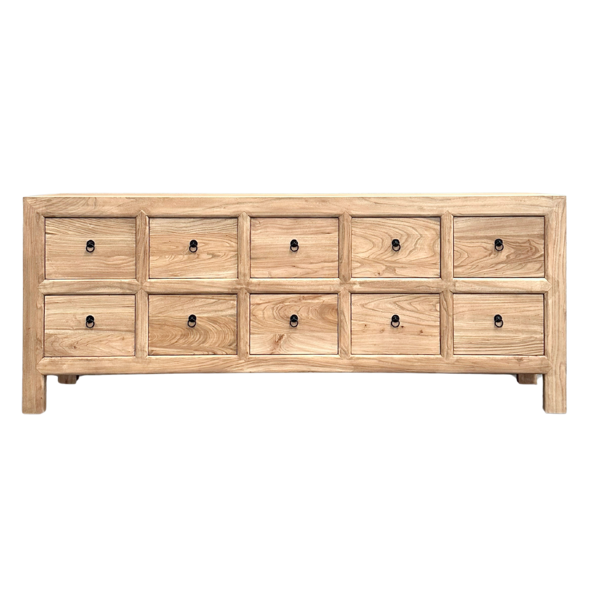 Linear 10 Drawer Cabinet | Natural | 210 cm