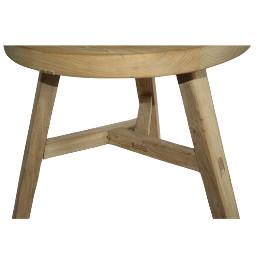 Low Round Reclaimed Elm Side Table