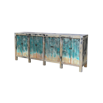 Rustic Blue Paint Buffet Table (H13)