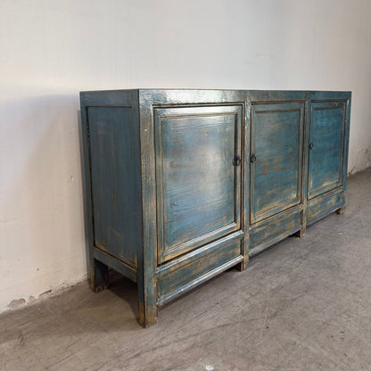 3 Door Blue Lacquered Buffet Table (H9)