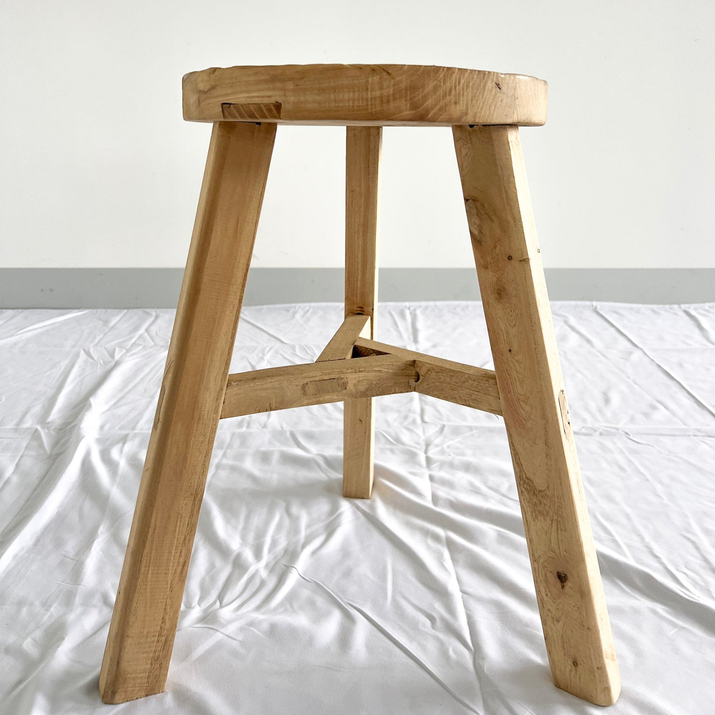 Round Low Stool | Rustic