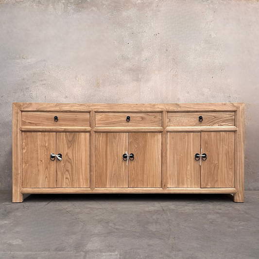 Linear 3 Drawer 6 Door Cabinet | Natural | 200 cm