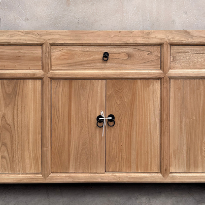 Linear 3 Drawer 6 Door Cabinet | Natural | 200 cm