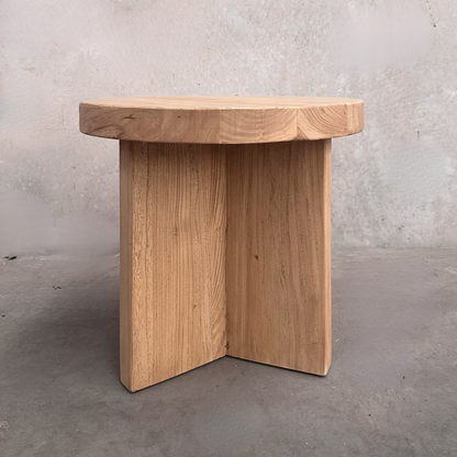 Panel Round Side Table | Natural | 50 cm