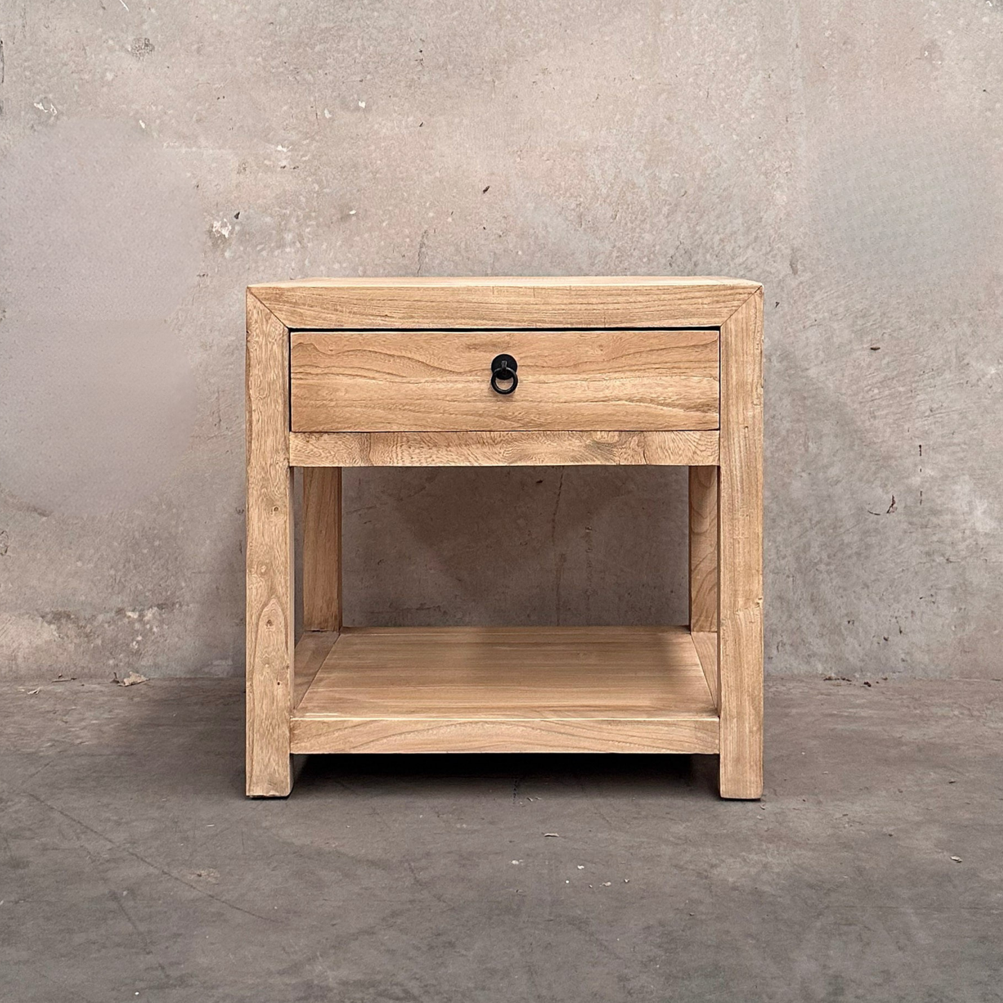 Linear 1 Drawer Open Bedside | Natural | 60 cm
