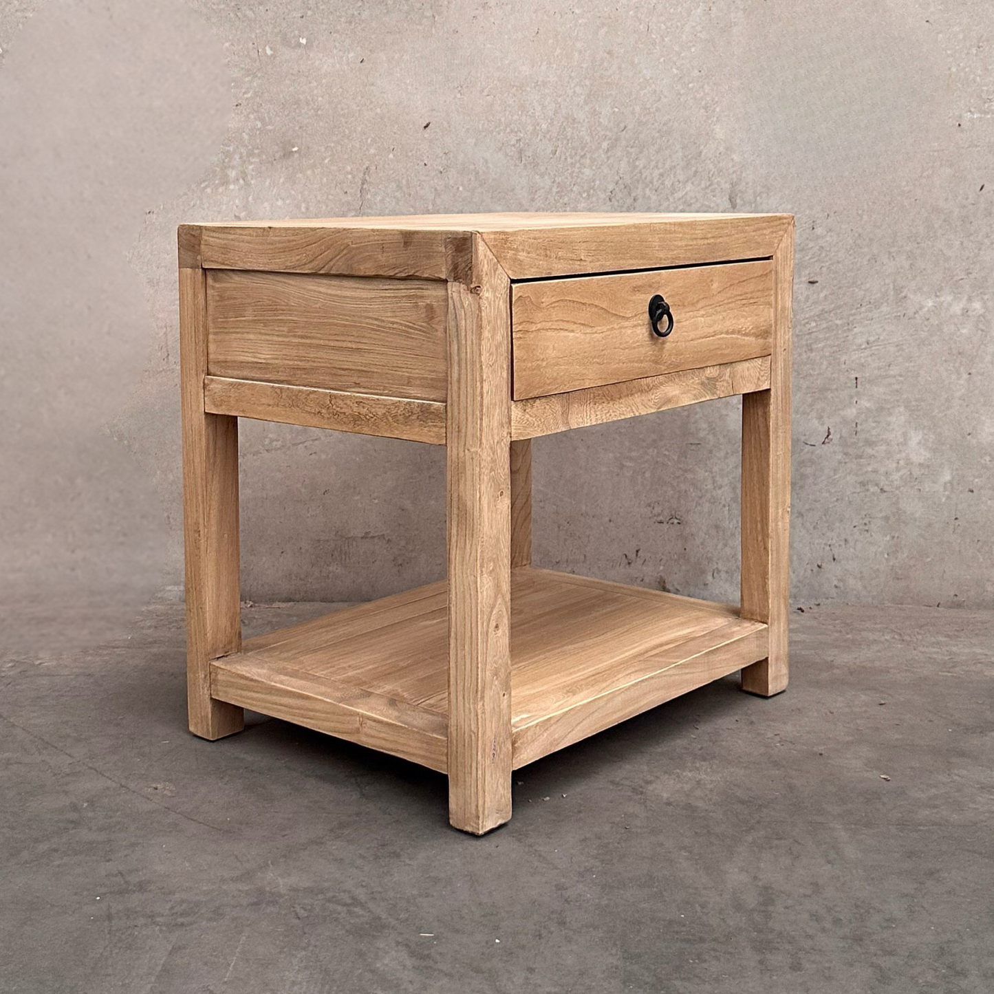 Linear 1 Drawer Open Bedside | Natural | 60 cm