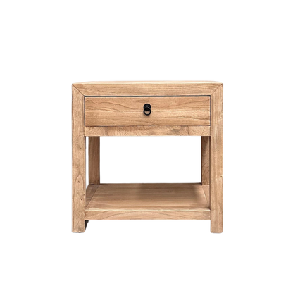 Linear 1 Drawer Open Bedside | Natural | 60 cm