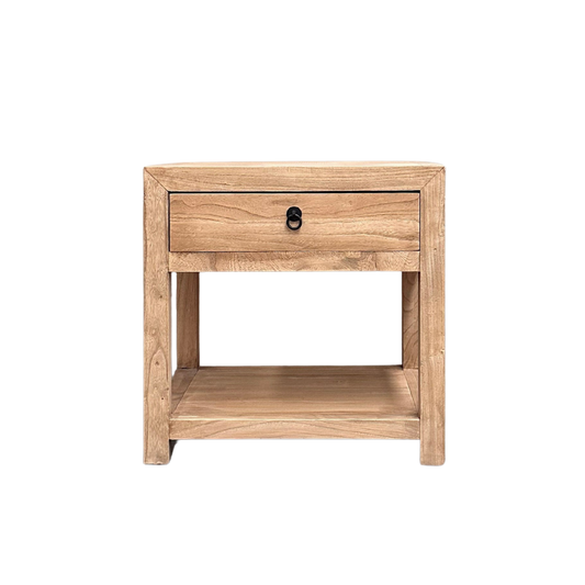 Linear 1 Drawer Open Bedside | Natural | 60 cm