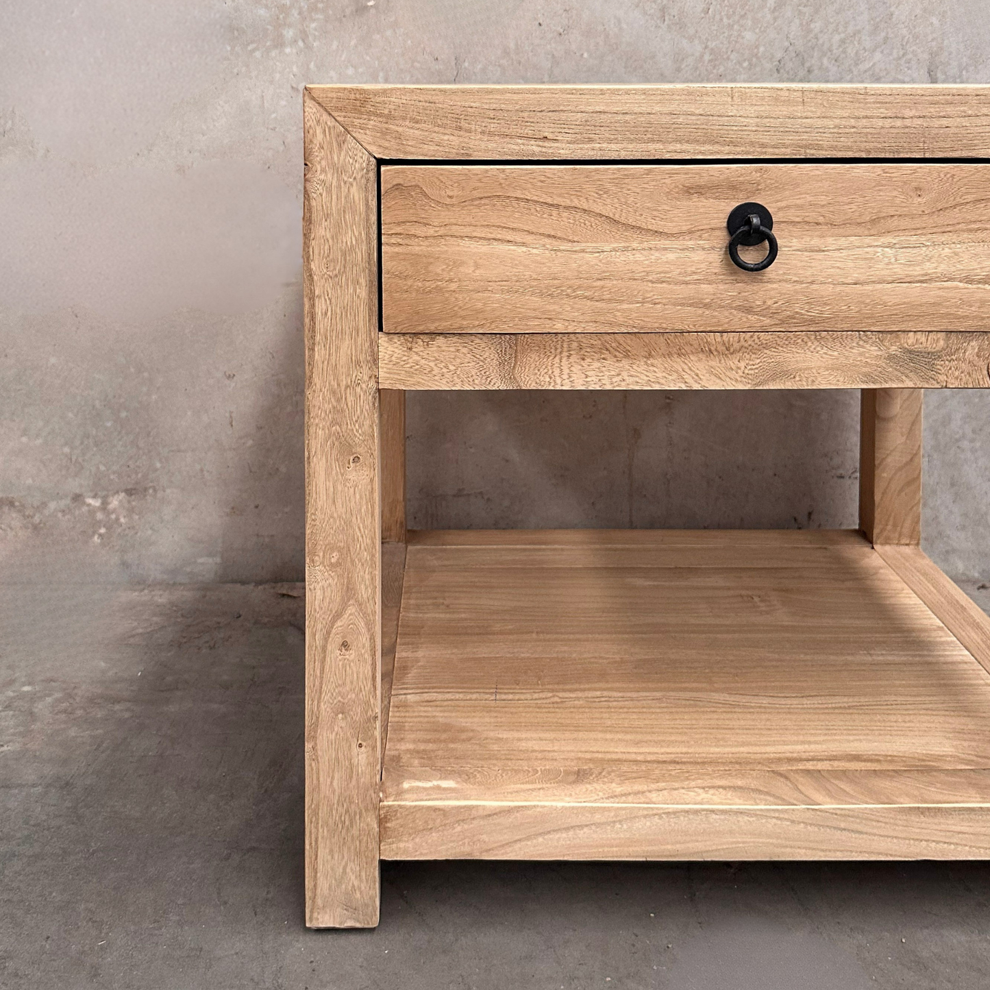 Linear 1 Drawer Open Bedside | Natural | 60 cm