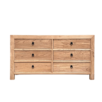 Linear 6 Drawer Cabinet | Natural | 160 cm