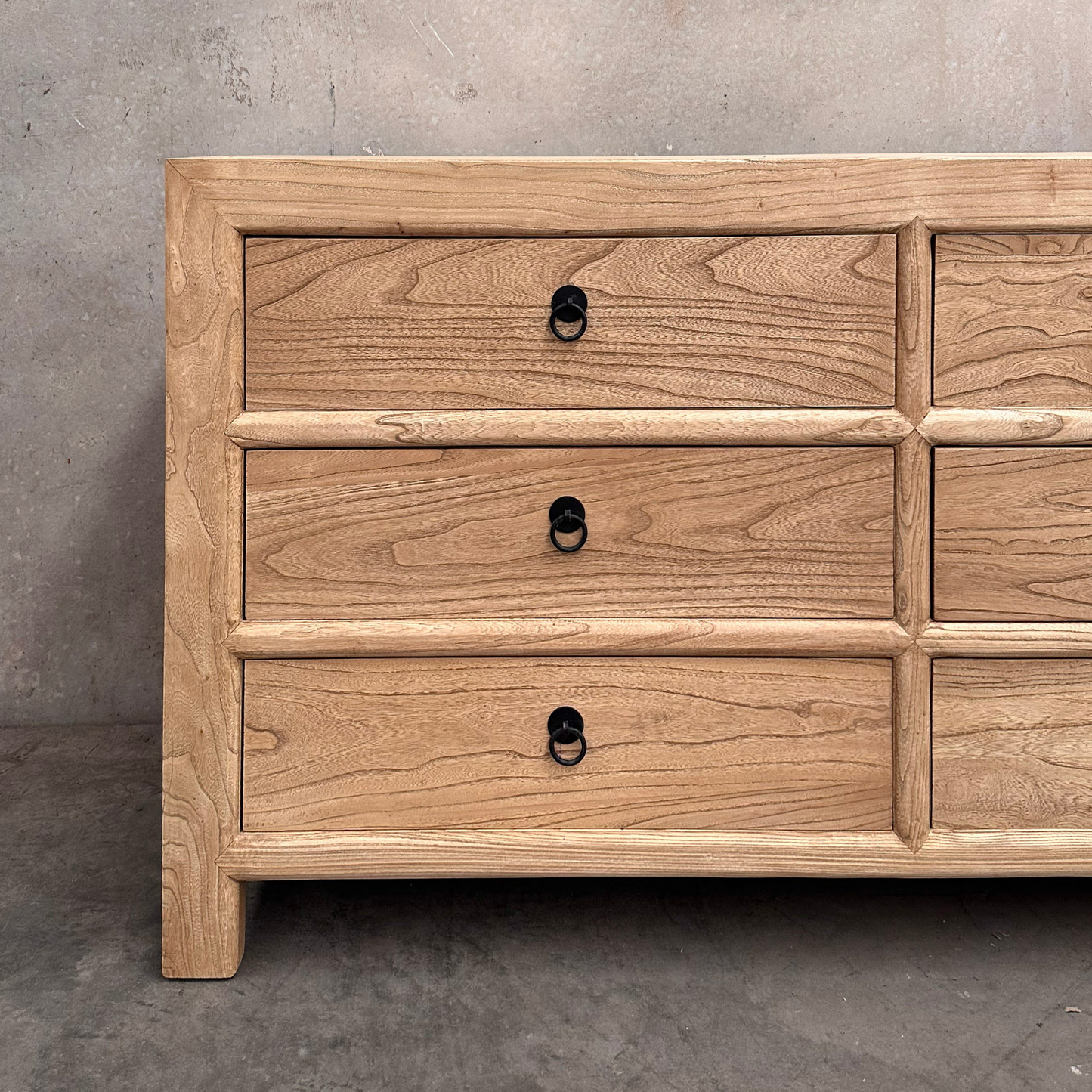 Linear 6 Drawer Cabinet | Natural | 160 cm