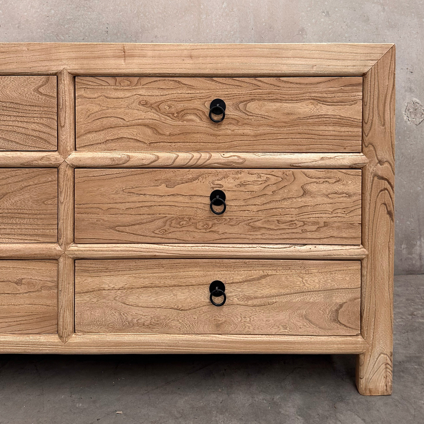 Linear 6 Drawer Cabinet | Natural | 160 cm