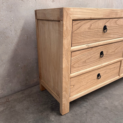 Linear 6 Drawer Cabinet | Natural | 160 cm