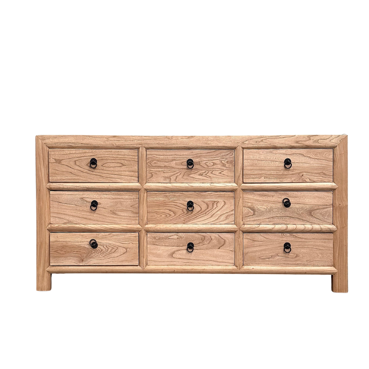 Linear 9 Drawer Chest Cabinet | Natural | 180 cm