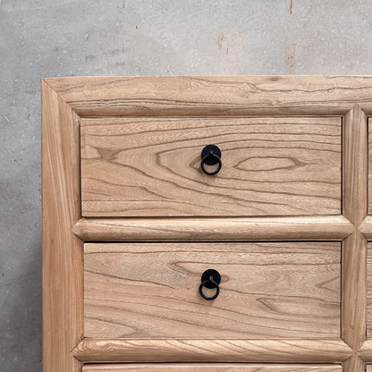 Linear 9 Drawer Chest Cabinet | Natural | 180 cm