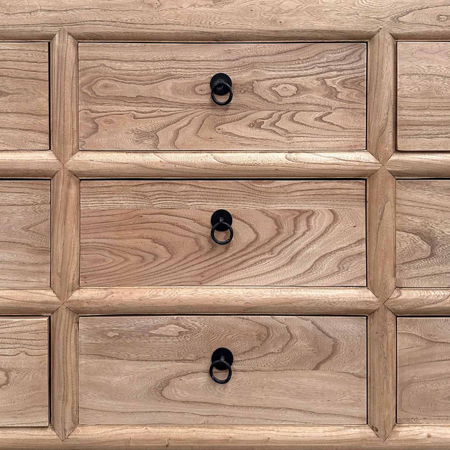 Linear 9 Drawer Chest Cabinet | Natural | 180 cm