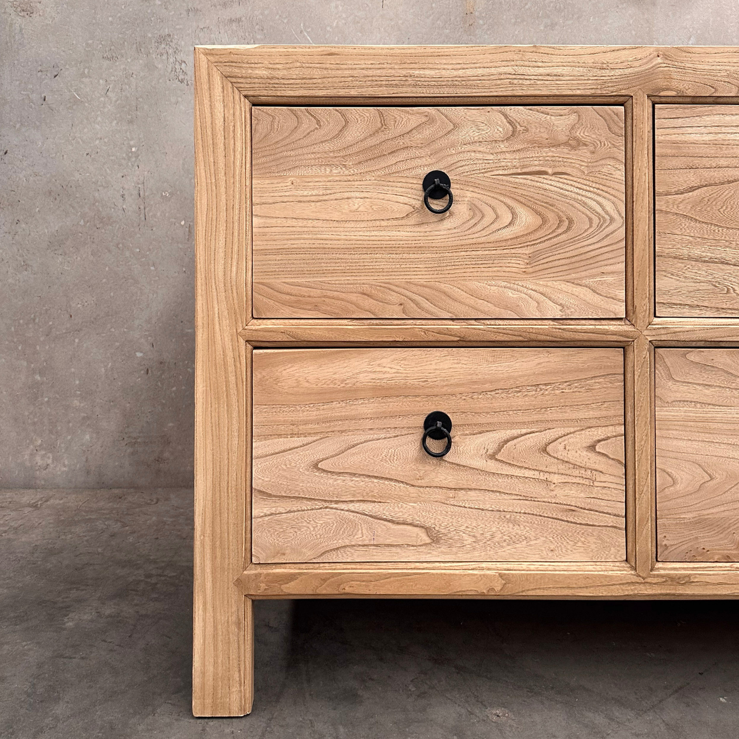 Linear 6 Drawer Chest Cabinet | Natural | 180 cm